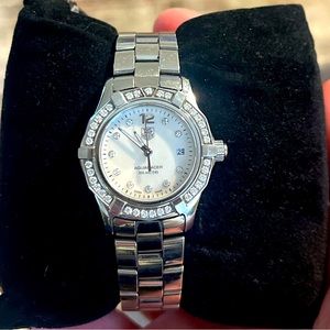 Tag Heuer Aquaracer diamond and mother of pearl watch